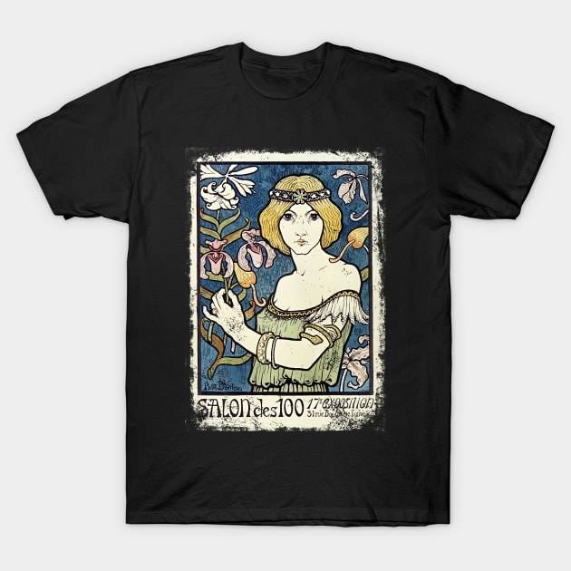 Art Nouveau - Paul Berthon Alphonse Mucha Vintage Fantasy T-Shirt by AltrusianGrace